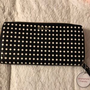 Relic Black and White Polka Dot Wallet/Wristlet NWT